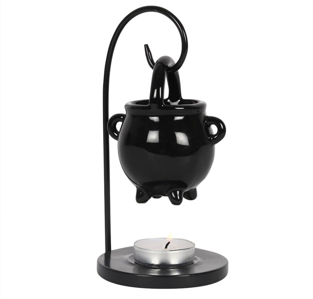 Black Hanging Cauldron Oil Burner