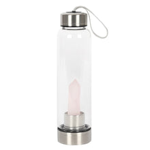 Load image into Gallery viewer, Rose Quartz Purifying Glass Water Bottle