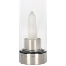 Load image into Gallery viewer, Clear Quartz Energising Glass Water Bottle