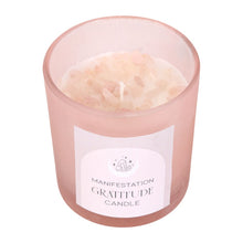 Load image into Gallery viewer, Gratitude Wild Rose Crystal Chip Candle