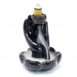 Hand & Lotus Flower Backflow Incense Burner - Melluna_UK