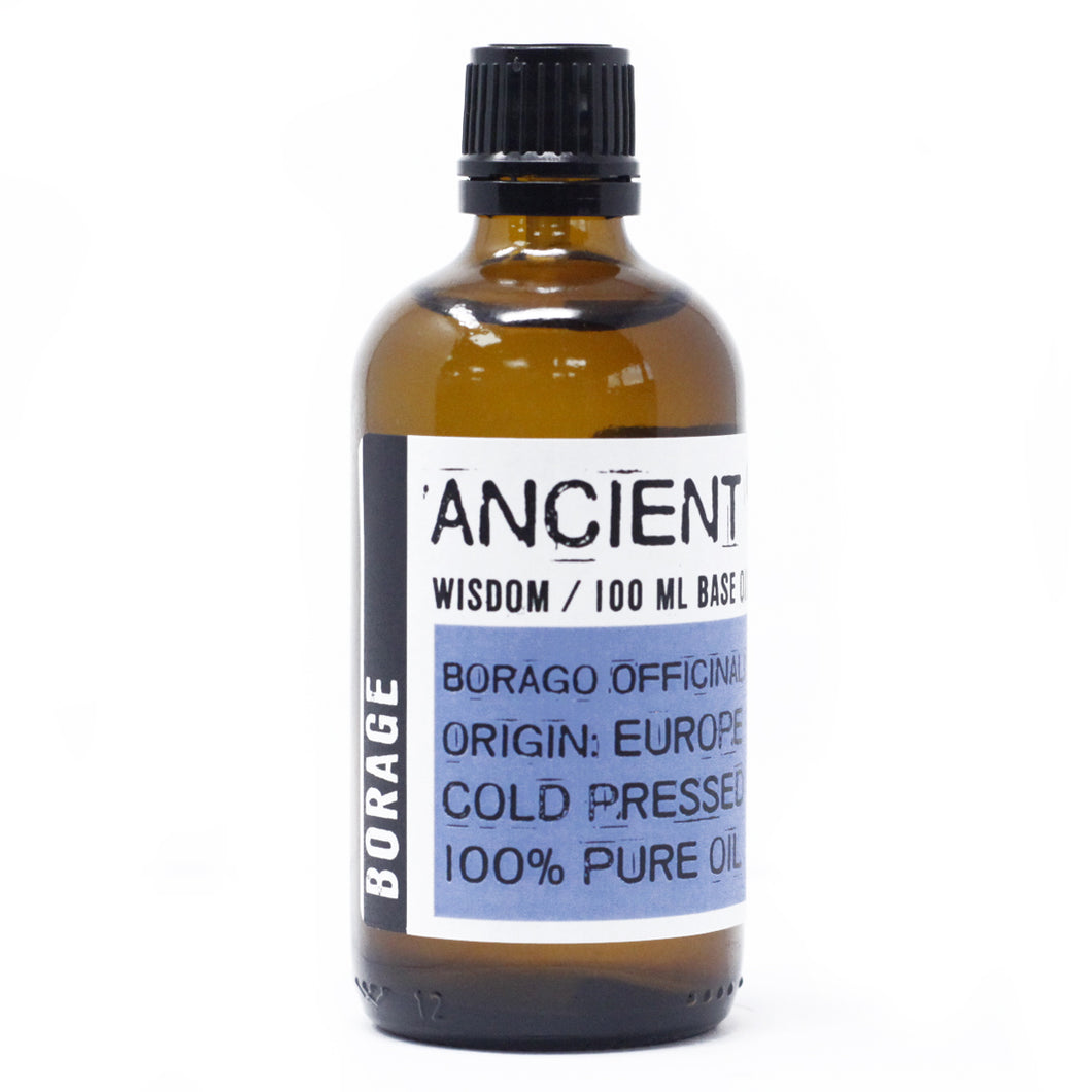 Borage Base Oil.  Base Oils are ideal for diluting essential oils before using them on skin. All our base oils are 100% natural pure oil.  Contains 100ml.