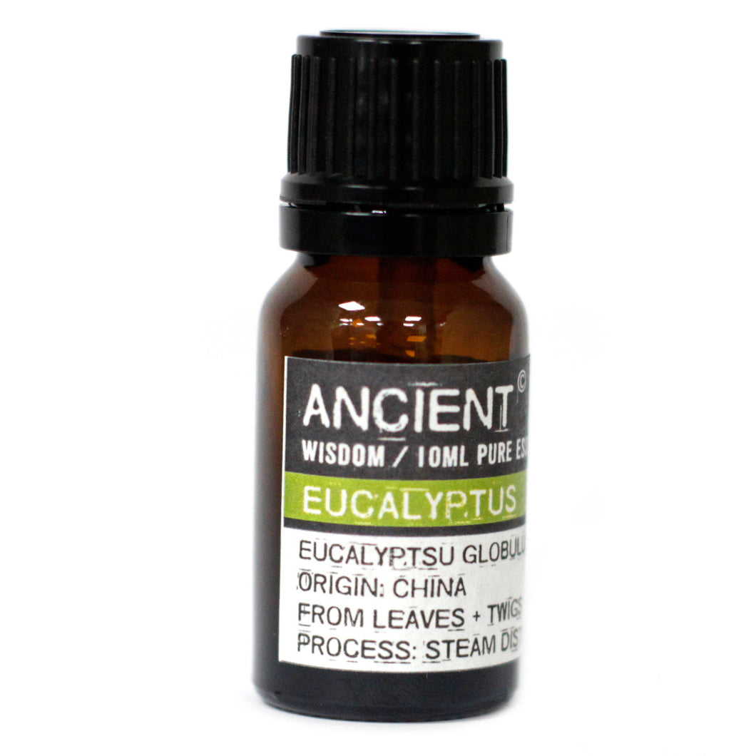 Eucalyptus Essential Oil is said to be antibacterial, disinfectant and an analgesic. It has been used to relieve coughs, colds, and other such respiratory troubles. It soothes muscle and joint pains, and helps to heal wounds, burns, ulcers and insect bites.  In aromatherapy eucalyptus is said to promote activity, vitality, and energy.  Contains 50ml.