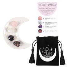 Load image into Gallery viewer, Love Healing Crystal Set With Moon Trinket Dish