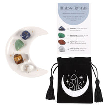 Load image into Gallery viewer, Success Healing Crystal Set With Moon Trinket Dish