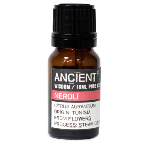 Neroli Pure EssentialThis oil is very calming and is said to relieve chronic anxiety, depression, fear, depression, shock and stress. It is believed to calm intestinal spasms, colitis and diarrhoea as well. On the skin, Neroli oil is said to help regenerate skin cells and useful to prevent ugly scar tissue, promote smoother skin, fight stretch marks, and broken capillaries.  Contains 10ml.